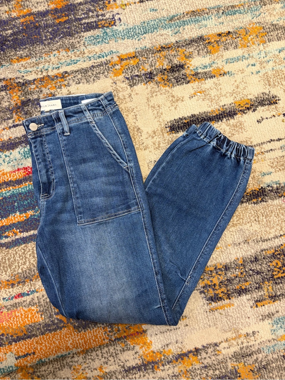NWT Risen Women's Blue Denim Jogger Jeans